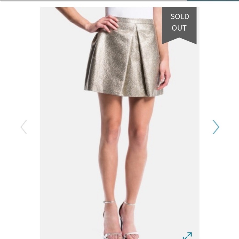 1. State gold mini skirt